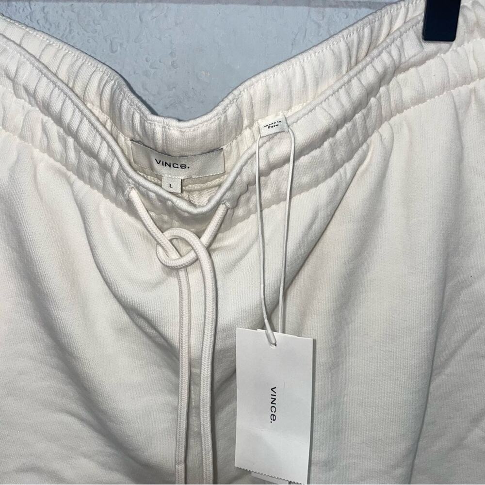 Vince Drawstring Lounge Shorts in Bone Large 100% Cotton - Picture 4 of 11